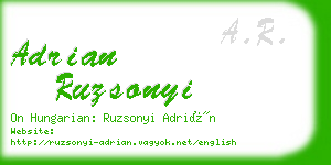 adrian ruzsonyi business card